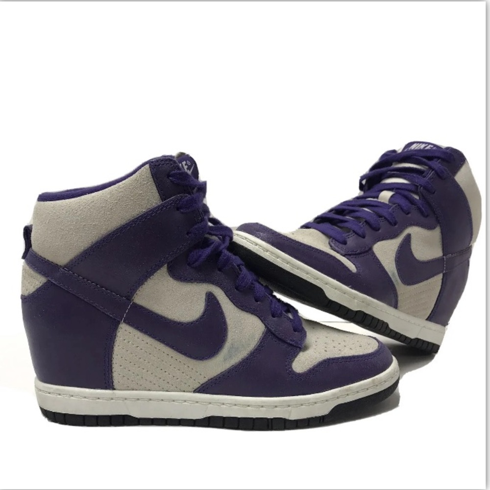 Nike Purple and Cream Wedge Sneakers